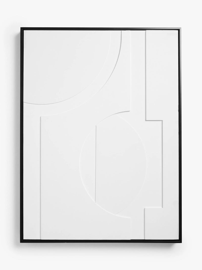 John Lewis abstract 3D framed canvas white 80x60cm, UK version
