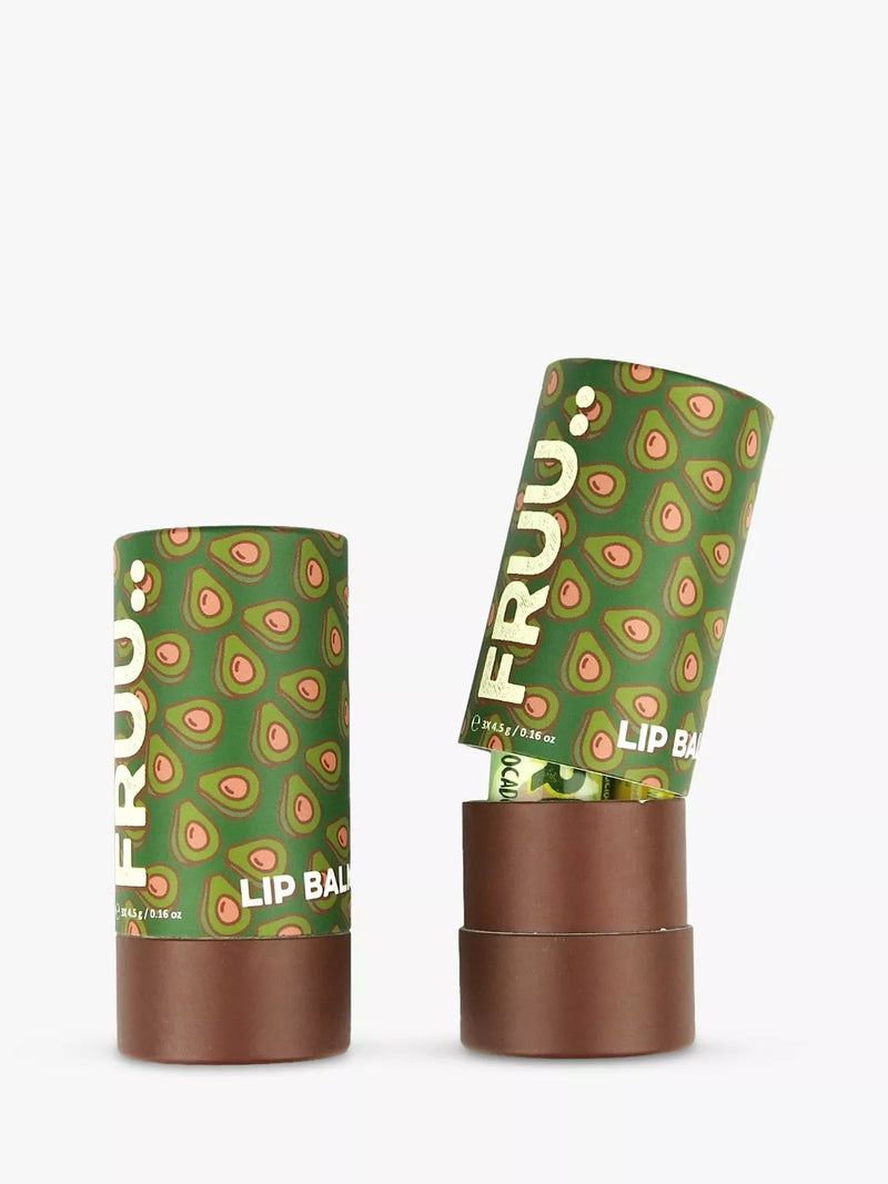 FRUU Avocado Lip Trio set of three lip balms (British brand)