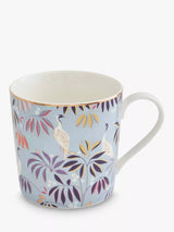 John Lewis Sara Miller India Crane Garden 22ct Gold Fine China Mug, Sky Blue, 344ml- Buy online at McGrocer