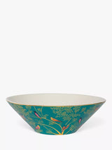 John Lewis Large Fine China Salad Bowl with 22-Carat Gold Leaf Detailing, 25cm, Green- Buy online at McGrocer