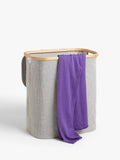 John Lewis bamboo rim laundry hamper in grey, imported from the UK