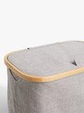 John Lewis bamboo rim laundry hamper in grey, imported from the UK