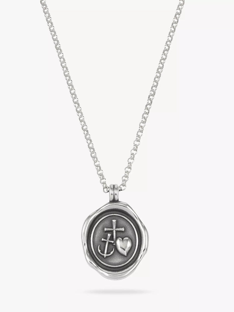 Dower & Hall Spiro Spero pendant necklace men's silver 55cm, UK version
