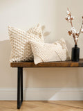 Truly Knotted Square Cushion in Ecru (British brand)