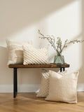 Truly Knotted Square Cushion in Ecru (British brand)