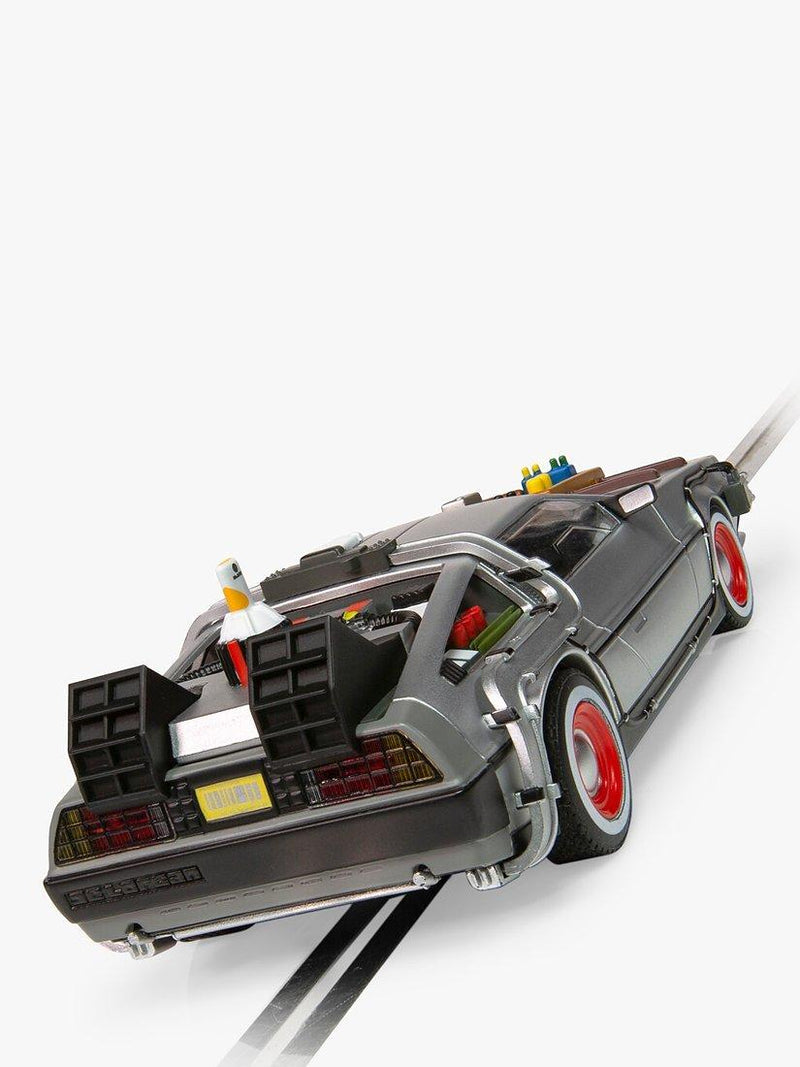 Scalextric Delorean time machine slot car from Back to the Future 3 (British brand)