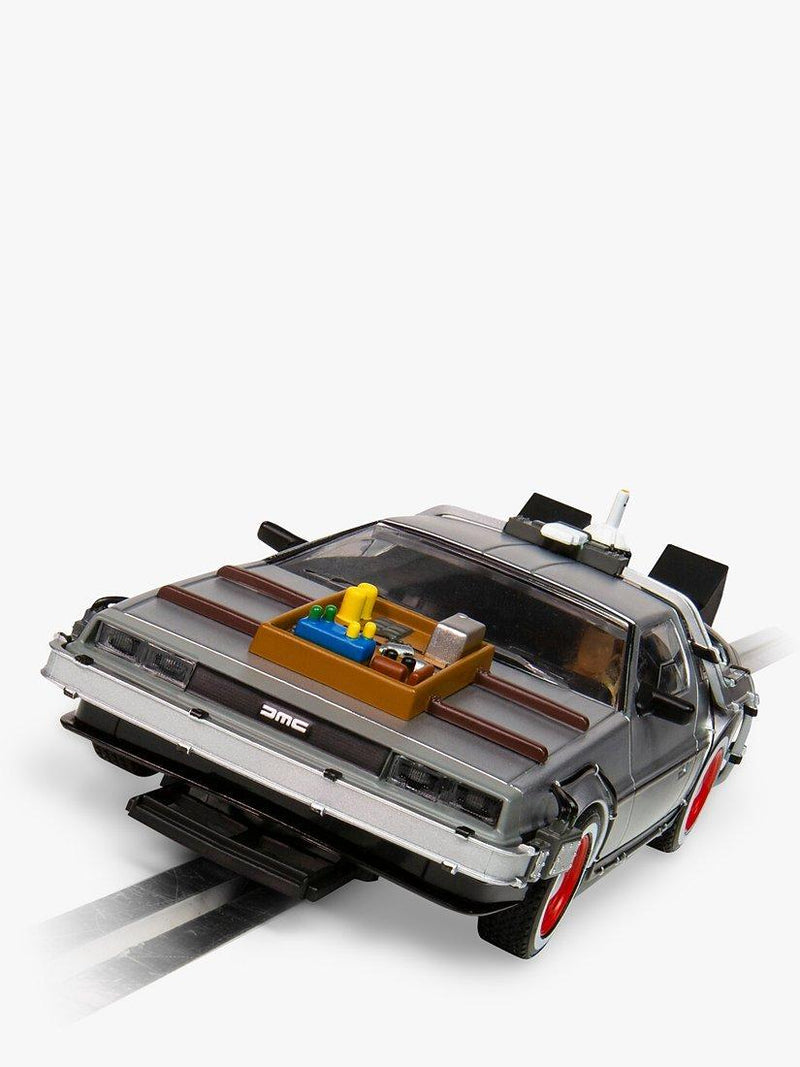 Scalextric Delorean time machine slot car from Back to the Future 3 (British brand)
