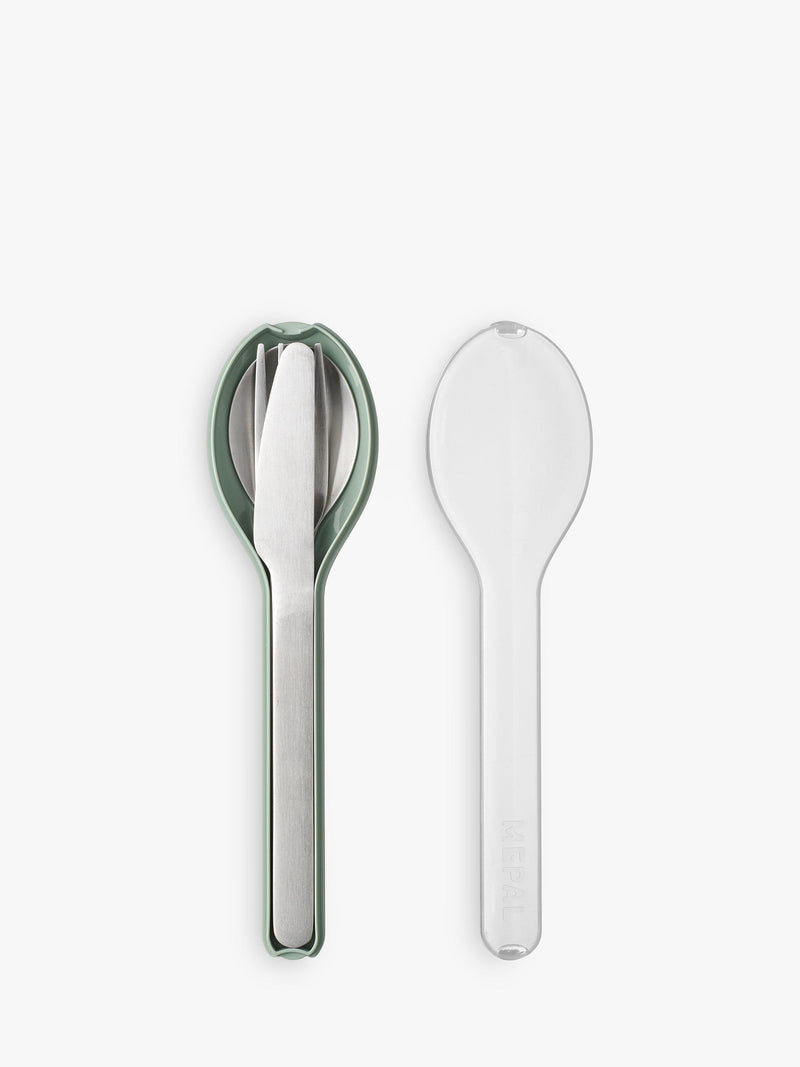 Mepal stainless steel portable cutlery set in case, imported from the UK