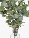 John Lewis artificial eucalyptus in glass vase, imported from the UK