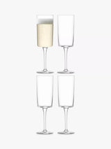 John Lewis LSA International Gio Champagne Glass Flute Set of 4, 210ml- Buy online at McGrocer