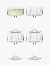 John Lewis LSA International Gio Line Cocktail Glass Saucer, Set of 4, 230ml, Clear- Buy online at McGrocer