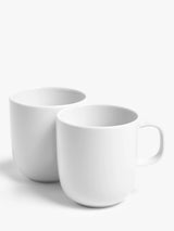 John Lewis John Lewis Dine Large Porcelain Mugs, Set of 2, White, 450ml- Buy online at McGrocer