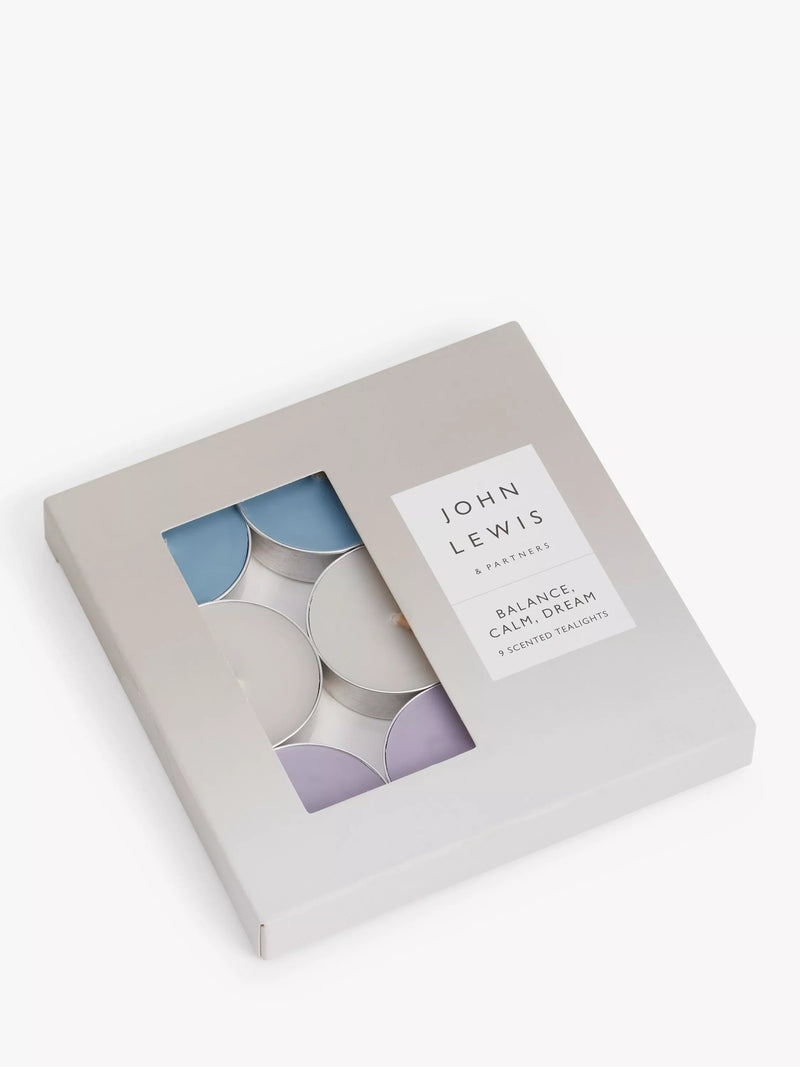 John Lewis scented tealights Balance Calm Dream pack of 9, UK version