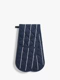 John Lewis classic butcher stripe double oven glove in navy, UK version