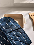 John Lewis classic butcher stripe double oven glove in navy, UK version