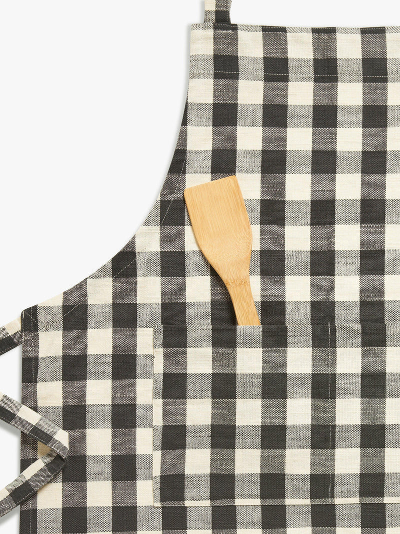 John Lewis black gingham cotton apron 83x67cm - British product