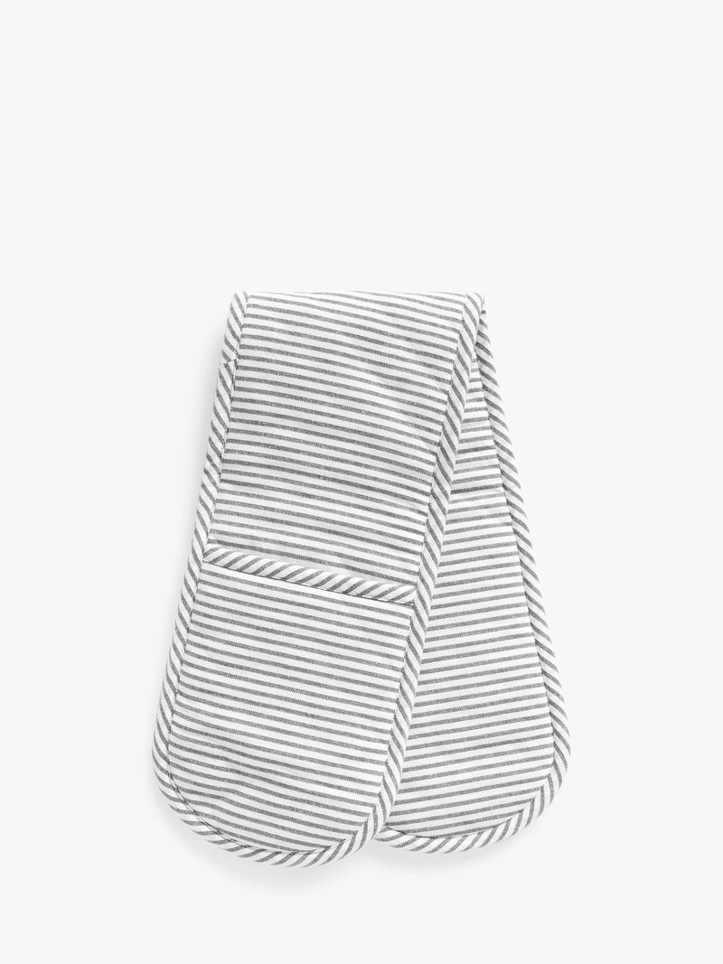 John Lewis woven stripe double oven glove charcoal - UK version