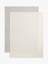 John Lewis John Lewis Woven Stripe Cotton Tea Towels Pack of 2 Charcoal- Buy online at McGrocer