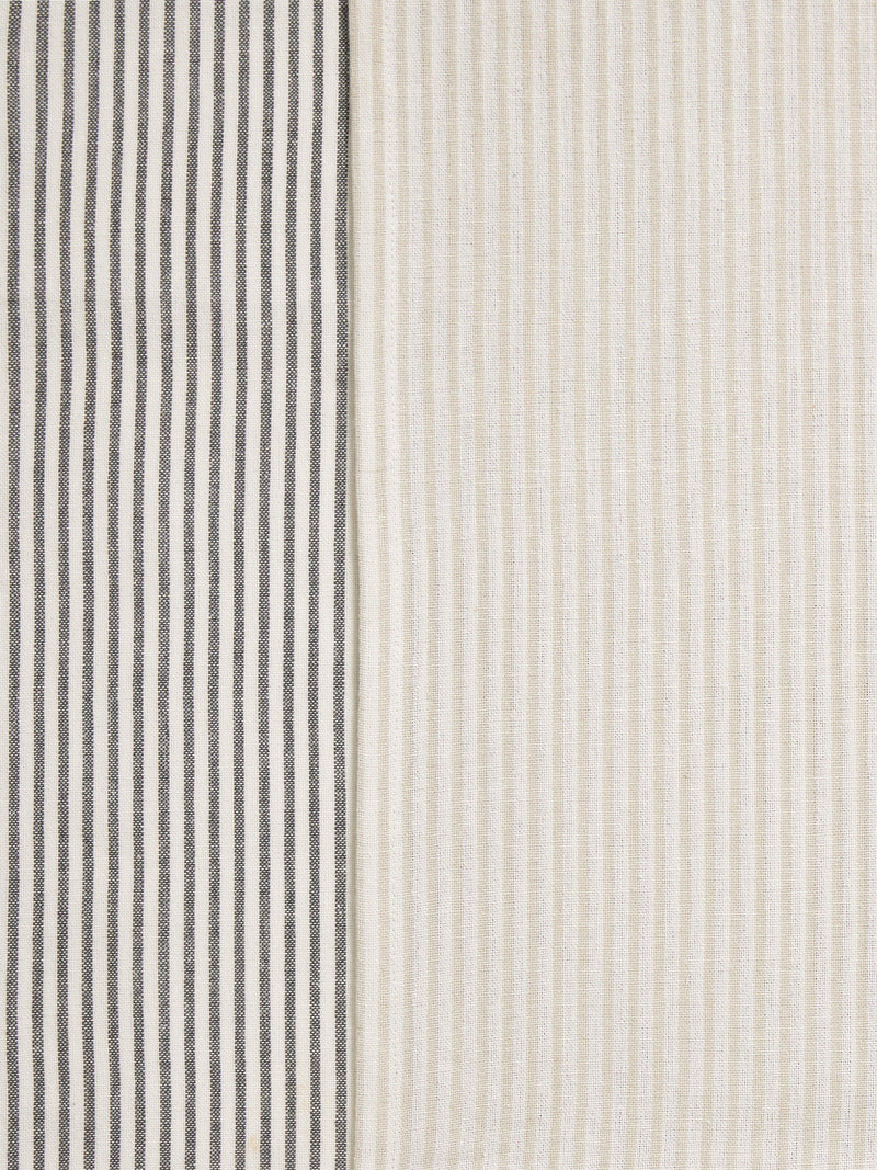 John Lewis woven stripe cotton tea towels pack of 2 charcoal (British brand)