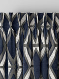 Navy blue geometric velvet curtains made to measure (British brand)