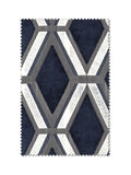 Navy blue geometric velvet curtains made to measure (British brand)