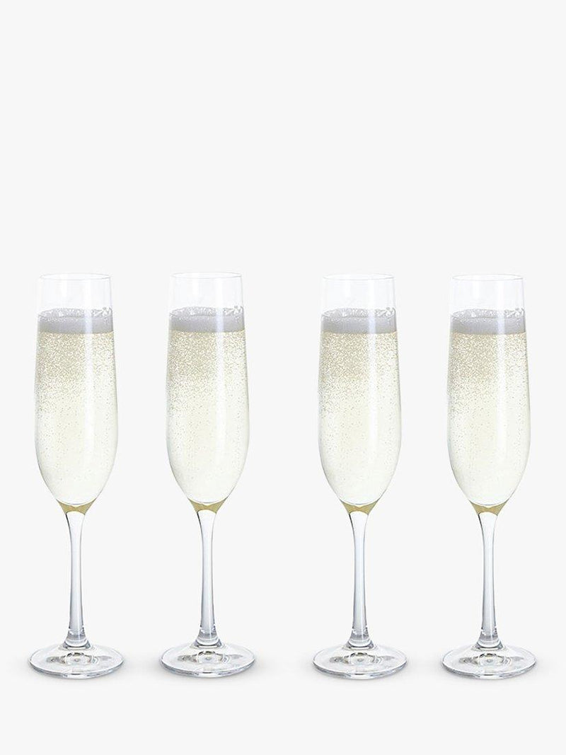 Dartington Crystal champagne flutes set of 4, 190ml clear - British product
