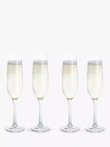 John Lewis Dartington Crystal Entertain Glass Flute Clear Champagne Flutes Set of 4 190ml- Buy online at McGrocer