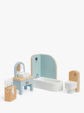 John Lewis wooden doll's house bathroom furniture set, five pieces, UK version
