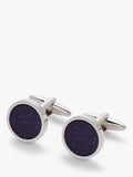 John Lewis round goldstone cufflinks in blue, UK version