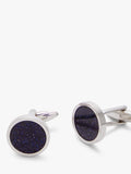 John Lewis round goldstone cufflinks in blue, UK version