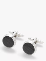 John Lewis John Lewis Vintage Carbon Fibre Round Cufflinks, Grey- Buy online at McGrocer