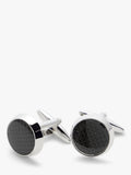 John Lewis grey carbon fibre round cufflinks (British brand)