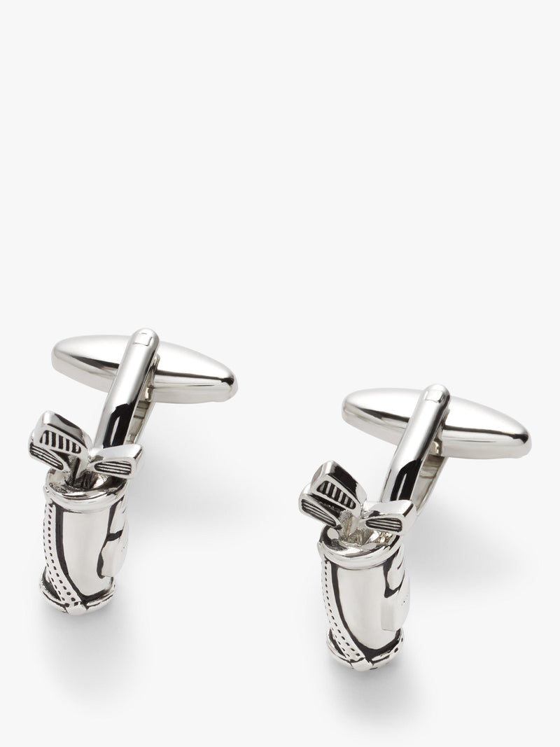 John Lewis golf bag cufflinks in silver finish - British product