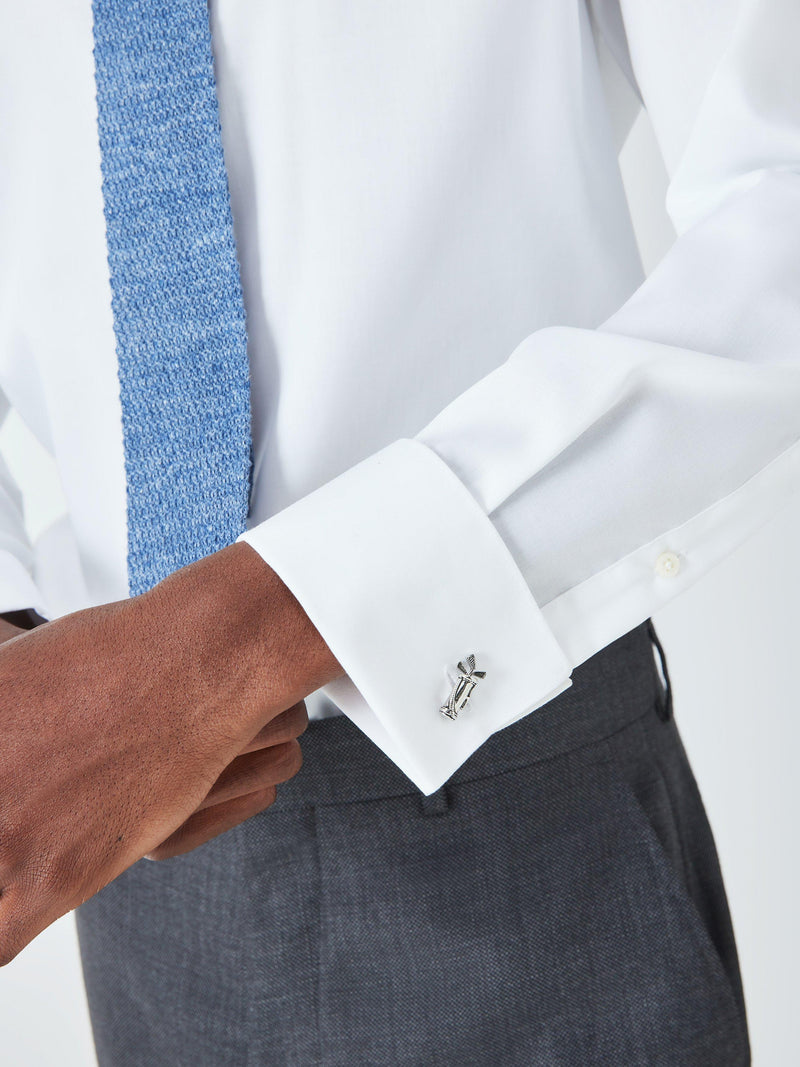 John Lewis golf bag cufflinks in silver finish - British product