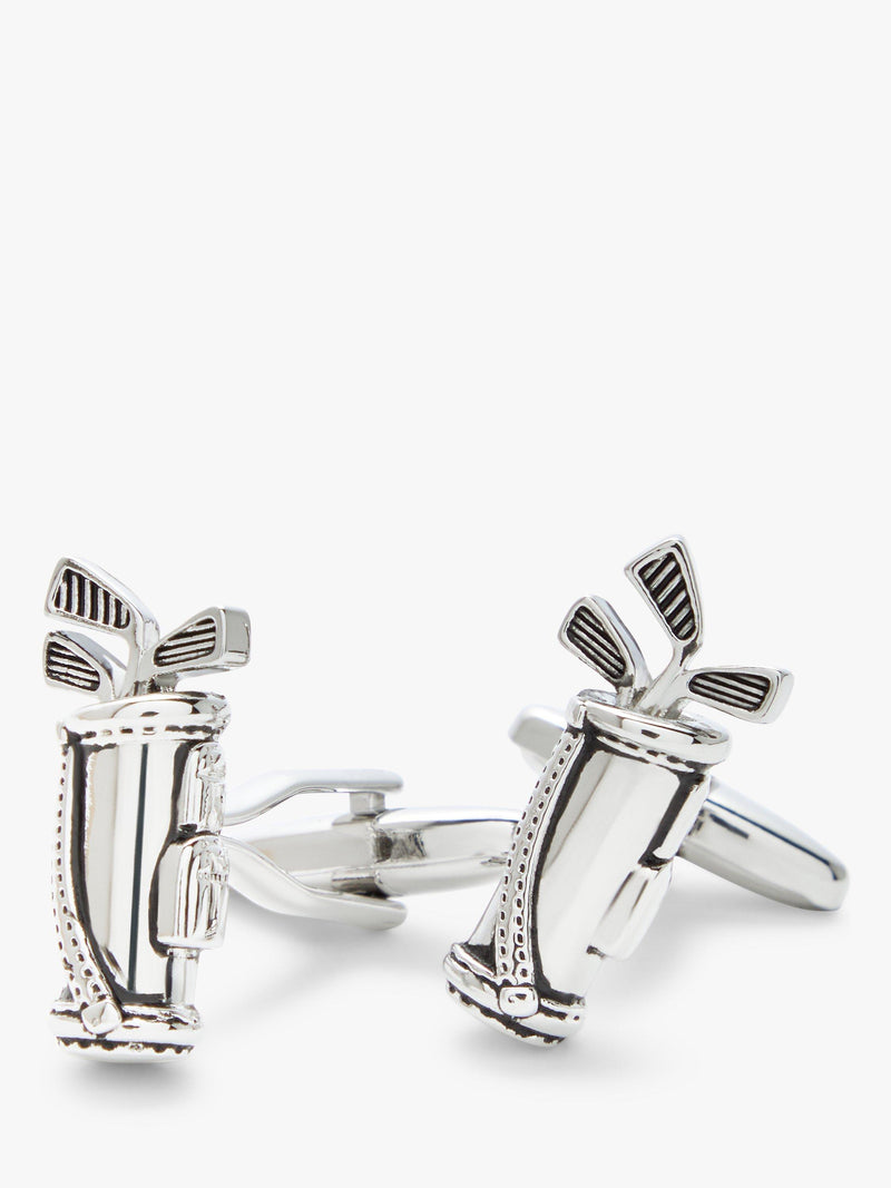 John Lewis golf bag cufflinks in silver finish - British product