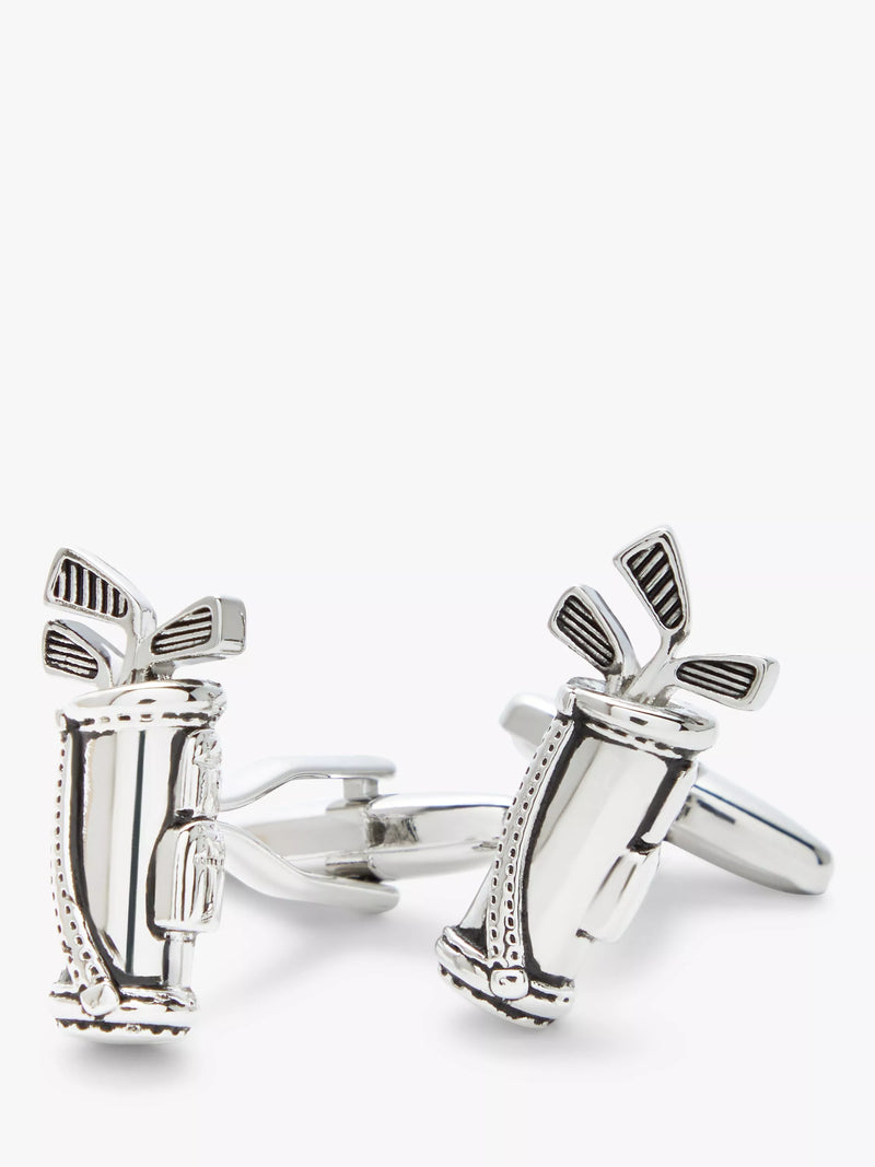 John Lewis silver golf bag cufflinks, UK version