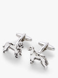 John Lewis silver spaniel dog cufflinks, UK version