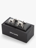 John Lewis silver spaniel dog cufflinks, UK version