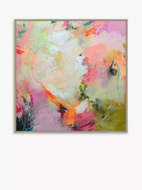 John Lewis John Lewis Natasha Barnes 'Cherry Blossom' Abstract Framed Canvas Print, 104 x 104cm, Pink/Multi- Buy online at McGrocer