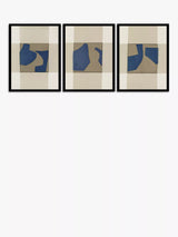 John Lewis John Lewis Cartissi Studio 'Blowing' Framed Print Set of 3, Blue, 42 x 32cm- Buy online at McGrocer