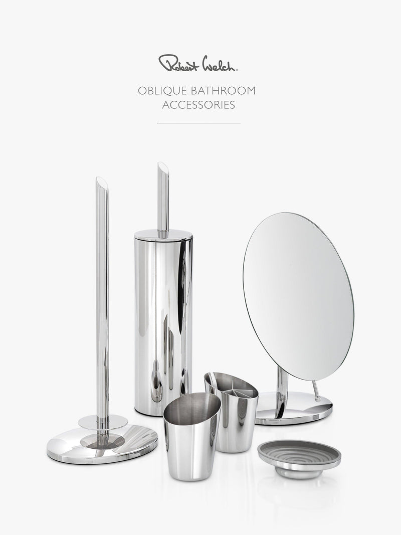 Robert Welch Oblique floor-standing toilet roll holder stainless steel (British brand)