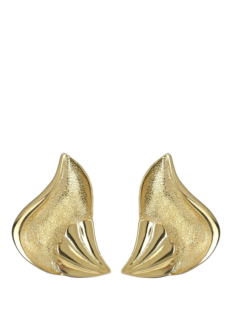 Eclectica pre-loved clip-on earrings 18ct gold, imported from the UK