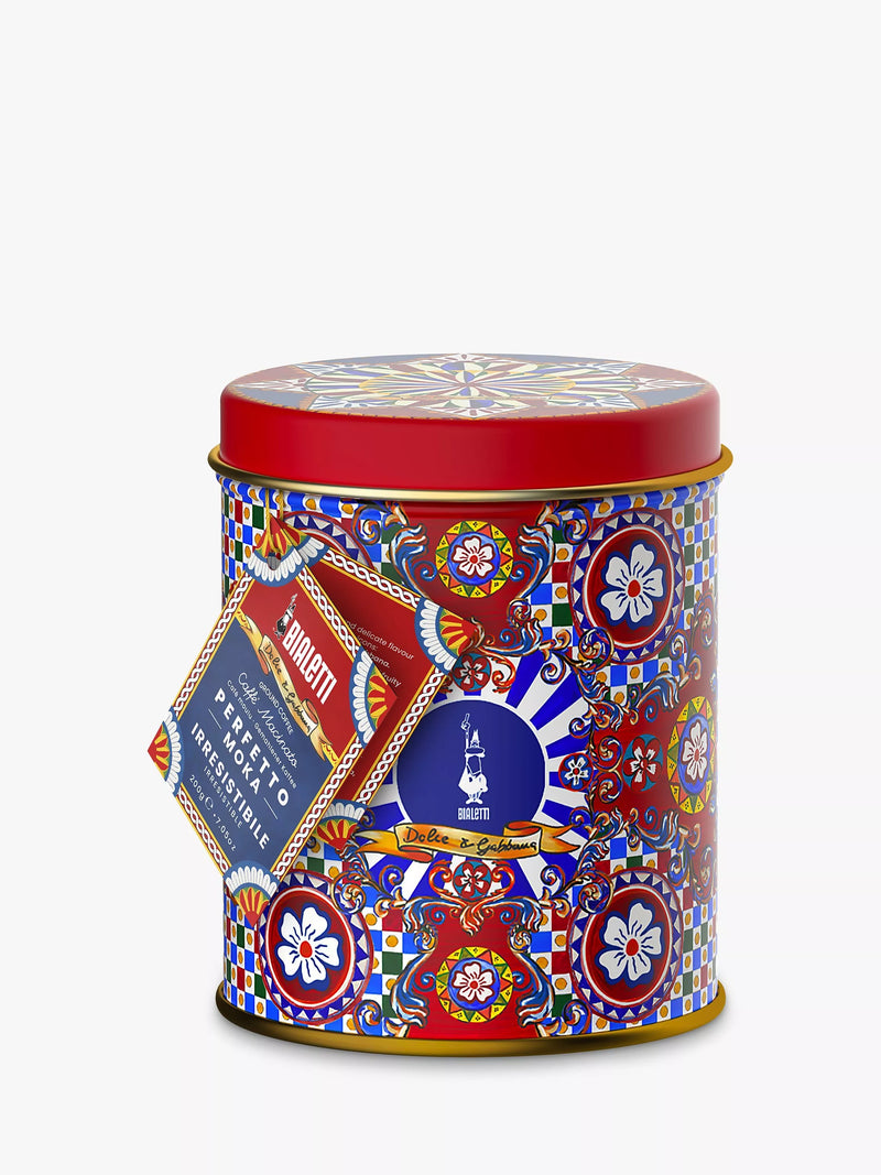 Bialetti Dolce & Gabbana Sicilian Carretto Perfetto Moka Irresistibile ground coffee tin 200g - British product