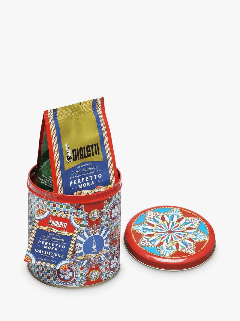 Bialetti Dolce & Gabbana Sicilian Carretto Perfetto Moka Irresistibile ground coffee tin 200g - British product