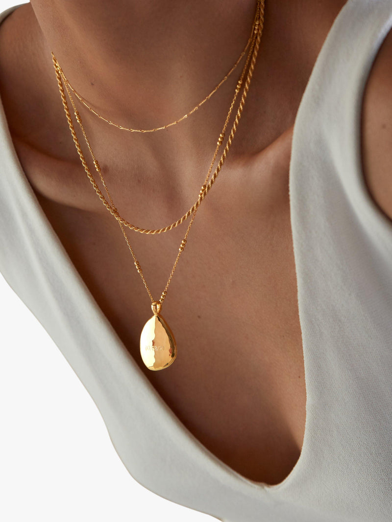 Monica Vinader gold locket necklace 43cm - British product