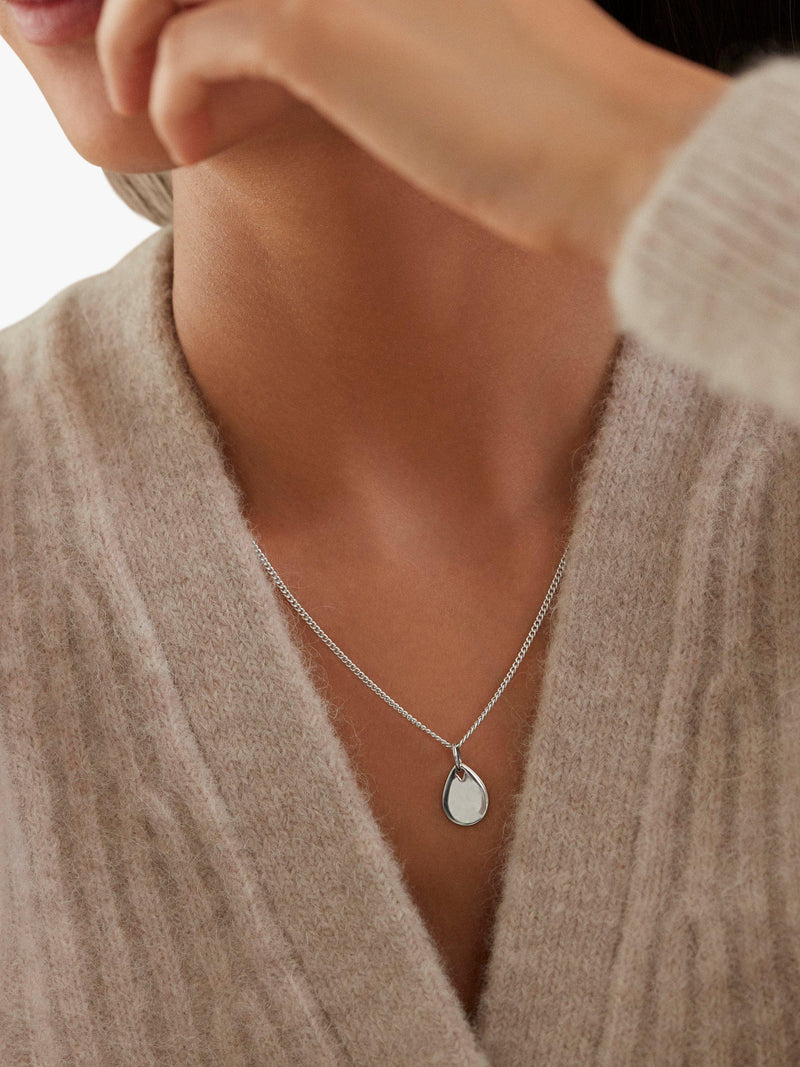Monica Vinader silver petal pendant necklace - British product