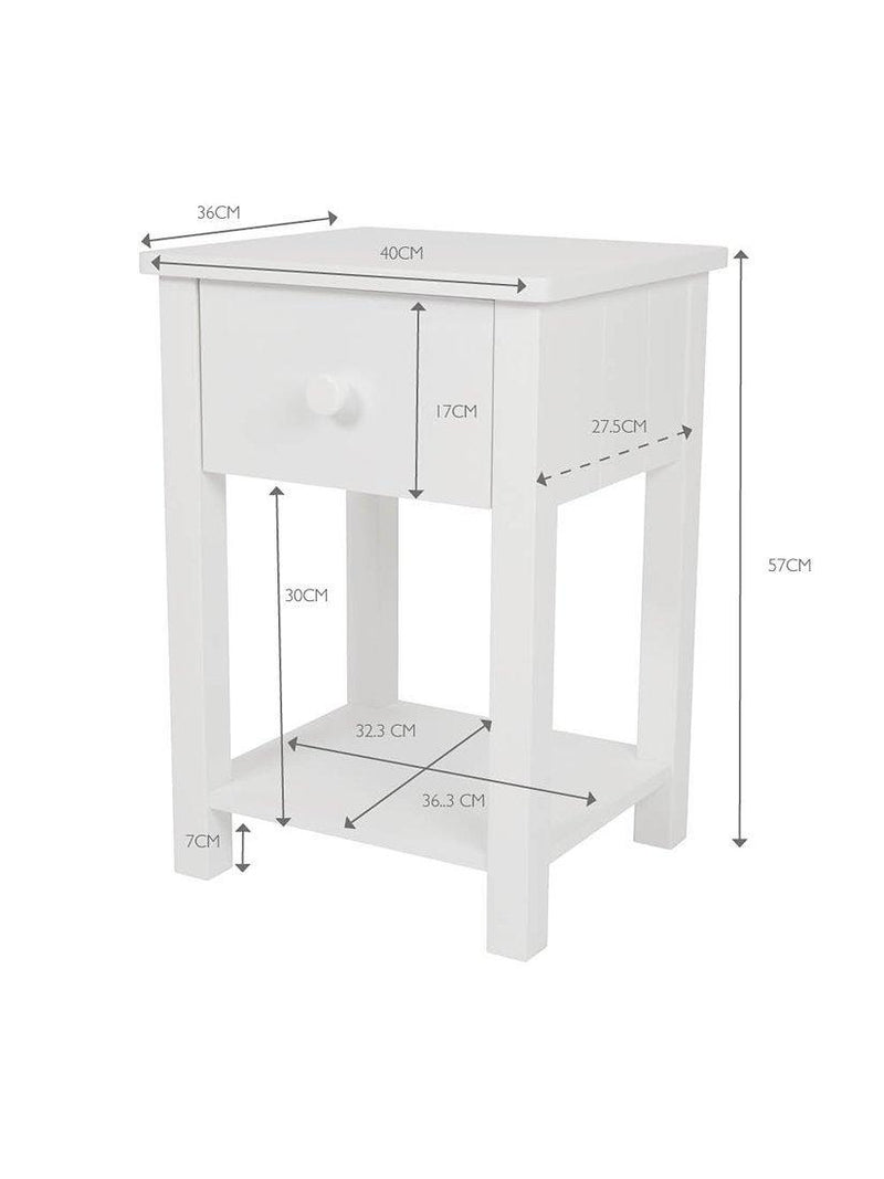 Great Little Trading Co white bedside table H57xW40xD36cm, UK version
