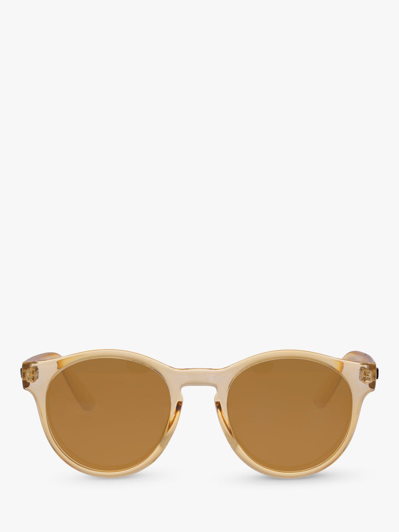 Le Specs polarised round sunglasses clear brown tan 50mm - British product