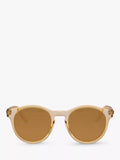 Le Specs polarised round sunglasses clear brown tan 50mm - British product