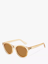 John Lewis Le Specs Hey Macarena Polarised Round Sunglasses Clear Brown/Tan- Buy online at McGrocer